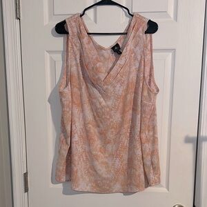 Worthington Orange Wrap Tank Top with V-Neckline